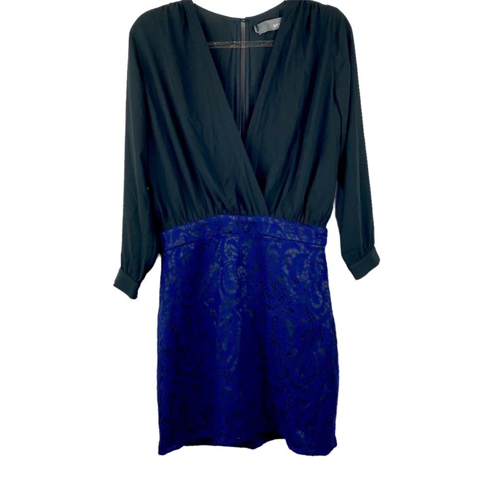 MYNE Ashley Ann Sheer Long Sleeve Mini Dress